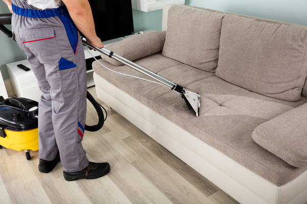Cleaning the living room